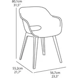 KETER Akola Gartenstühle 56,7 x 55,8 x 80,1 cm hellgrau 2er Set