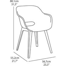 KETER Akola Gartenstühle 56,7 x 55,8 x 80,1 cm hellgrau 2er Set