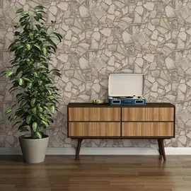 A.S. Création Vliestapete Stein - 10,05 cm, hellbeige