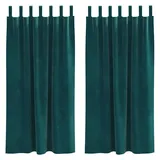 vidaXL Verdunkelungsvorhänge 2 pcs Dunkelgrün 140 x 175 cm