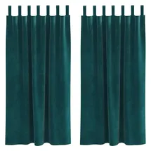 vidaXL Verdunkelungsvorhänge 2 pcs Dunkelgrün 140 x 175 cm