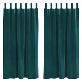 vidaXL Verdunkelungsvorhänge 2 pcs Dunkelgrün 140 x 175 cm