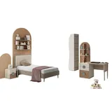 JV Möbel Modernes Jugendzimmer Set mit Bett, Kleiderschrank), Schreibtisch, Nachttisch,