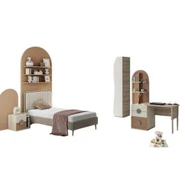 JV Möbel Modernes Jugendzimmer Set mit Bett, Kleiderschrank), Schreibtisch, Nachttisch,