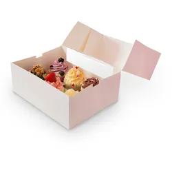BIOZOYG 25 Stück Cupcake Boxen inkl Einlagen für 6 Cupcakes, mit Sichtfenster aus PLA Muffin-Schachteln Dessertboxen umweltfreundliche Materialien