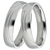 DOOSTI Trauring Schmuck Geschenk Silber 925 Trauring Ehering Partnerring LIEBE, Made in Germany, wahlweise mit oder ohne Brillanten silberfarben 56