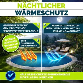 tillvex Premium Pool Solarabdeckplane Blau 305 cm