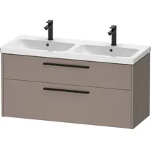 Duravit D-Code Doppel-Waschtischunterschrank DC46740BD430000, Griff, Diamantschwarz, Basalt Matt, wandhängend, Schubkästen, 2, 1184x555x460 mm