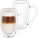 wilmax england Wilmax Doppelwandige Thermogläser mit Henkel 2er-Set 500 ml WL-888742/A2