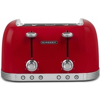Schneider SCTO4R Toaster vintage rot 4 Scheiben Kapazität 1630W Retro Toaster