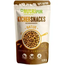 Nutripur Kicher Snacks – Kichererbsen doppelt geröstet, 120 g Beutel, Natur