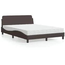 Bett mit Matratze – Dunkelbraun, 140x200 cm – Stilvoller Komfort für dein Schlafzimmer