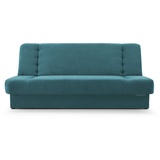 mb-moebel Sofa mit Schlaffunktion und Bettkasten, Kippsofa Klappsofa Schlafsofa Clic-Clack Couch für Wohnzimmer Federkern Sofagarnitur Polstersofa 92x192x85cm - Cyprus (Türkis- Soro 86)