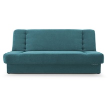 mb-moebel Sofa mit Schlaffunktion und Bettkasten, Kippsofa Klappsofa Schlafsofa Clic-Clack Couch für Wohnzimmer Federkern Sofagarnitur Polstersofa 92x192x85cm - Cyprus (Türkis- Soro 86)