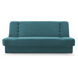 mb-moebel Sofa mit Schlaffunktion und Bettkasten, Kippsofa Klappsofa Schlafsofa Clic-Clack Couch für Wohnzimmer Federkern Sofagarnitur Polstersofa 92x192x85cm - Cyprus (Türkis- Soro 86)