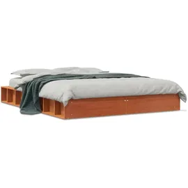 vidaXL Massivholzbett 180 x 200 cm Wachsbraun