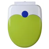 Dazzluxe Farbiger Toilettensitz Mit Integriertem Töpfchen Trainingssitz, Ergonomischer Toilettendeckel Mit Absenkautomatik, Platzsparender Toilettensitz Für Kleinkinder,Grün,Oval