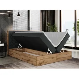 MKS Boxspringbett 180 x 200 cm H3 Dunkelgrau