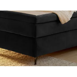 Jockenhöfer Gruppe Boxspringbett »Scarlett mit einer hochwertigen 7-Zonen-Tonnentaschenfederkernmatratze« H3, H3/H4 oder H4, und einem 9cm Kaltschaum-Topper schwarz