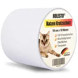 Holesto® Kratzschutz für Katzen und Hunde – Selbstklebende Schutzfolie - Kratzschutzfolie für Katzen - Kratzschutz für Sofa - Kratzfest für Tür, Tisch, Sofa und Möbel - Transparent (10 m x 10 cm)