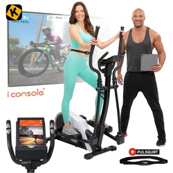 Miweba Sports Crosstrainer MC300, 21 kg Schwungmasse, verstellbar, Pulsgurt, mit App, Magnetbremse (Weiß/Schwarz)