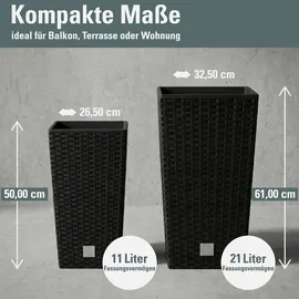 Prosperplast Rato Square 26,5 x 26,5 x 50 cm anthrazit