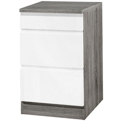 Küchenunterschrank 'Cardiff' Weiss/Eiche