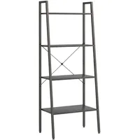 vidaXL Standregal 4 Böden 56 x 35 x 140 cm Schwarz