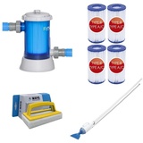 Bestway - Poolsauger AquaCrawl & Filterpumpe 5678 L/u & 4 Filter Typ III & WAYS Scheuerbürste