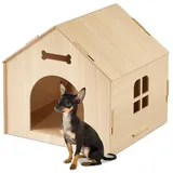Relaxdays Indoor Hundehütte zum selber bauen Hellbraun