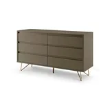SalesFever Bolton Design Sideboard 120 x 70 x 40 cm Grau / Gold