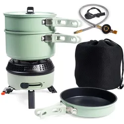 Campingkocher Rask - Camping Kocher Hybrid - 2 in 1 Betrieb mit Strom oder Gas GRÜN No Size