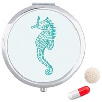 Rng Big Hippocampus Medikamenten-Aufbewahrungsbox mit blauem Muster, für Medikamente, Medikamente, Spender, Spiegel, Geschenk
