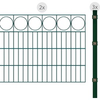 Arvotec Doppelstabmattenzaun "ESSENTIAL 80 zum Einbetonieren "Ring" mit Zierleiste" Zaunelemente Gr. H/L: 80 cm x 4 m H/L: 80 cm, grün (dunkelgrün) Zaunelemente