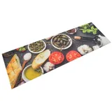 vidaXL Küchenteppich Waschbar Wein & Essen 60x180 cm Samt