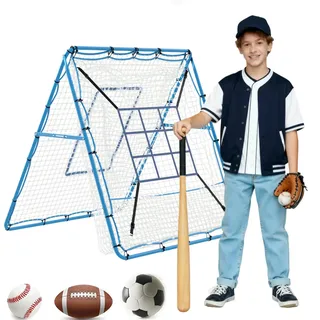GarveeLife 2 in 1 Baseball Rebounder Netz, Sports Baseball Rebounder Mit Verstellbarer Winkel, Wurf- & Fielding-Trainingsgerät Für Softball, Fußball, Volleyball