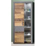 trendteam Vitrine Indy 87 x 34 x 189 cm Grau/Graphit