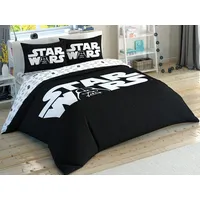derya home Tac Star Wars Glow Lizenziertes Bettbezug-Set für Doppelbett, leuchtet im Dunkeln, Baumwolle, Schwarz