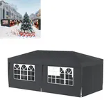 LZQ Pavillon 3x6 Faltpavillon mit 6 Seitenwänden, Wasserdichtes Faltzelt, Outdoor-Pavillon mit UV-Schutz, Höhenverstellbar, inkl. Stauraumtasche & Bodenzubehör, Anthrazit