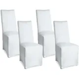 Beautissu Stuhlhusse 95 x 45 cm weiß 4-tlg.