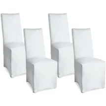 Beautissu Stuhlhusse 95 x 45 cm weiß 4-tlg.