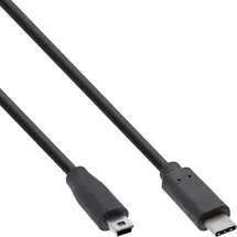 InLine USB 2.0 Kabel, Typ C Stecker an Mini-B Stecker schwarz, 3m