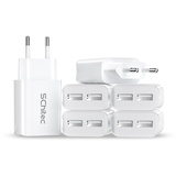 SCHITEC USB Ladegerät, 6er-Pack 2 Port 5V 2.1A USB Netzteil Stecker, Tragbarer Reise Handy Ladeadapter/Ladestecker für iPhone 12 11 8,Samsung Galaxy, Huawei,Xiaomi usw (Weiß)