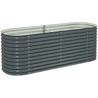 vidaXL Garten-Hochbeet verzinkter Stahl 240 x 80 x 81 cm Grau