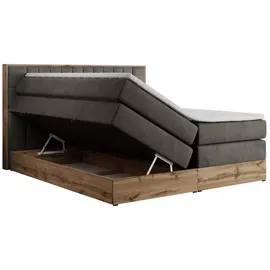 MKS Meble Boxspringbett Amore King 160/200 Dunkelgrau Velvet - H3