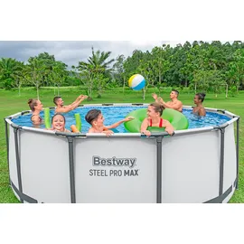 BESTWAY Steel Pro MAX Frame Pool Set Ø 427 x 122 cm inkl. Filterpumpe