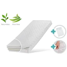 Kids Collective Kindermatratze 80x180 cm Latex Deluxe mit Aloe Vera-Bezug, Spannbettlaken und Zwei Härtegraden, 10 cm hoch, Kindermatratze 80 x 180 Matratze für Kinderbett, Körpergewicht bis 60kg