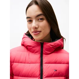 Tommy Hilfiger TOMMY JEANS Damen TJW SLIM HOOD PRNT DOWN JCKT EXT DW0DW21617, Rot, S, Rot (Vintage Cerise), S