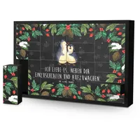 Mr. & Mrs. Panda Adventskalender Pinguine Einschlafen - Schwarz - Geschenk, für Männer, Verlobung, Lie (1-tlg) schwarz