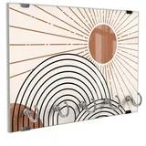 DEQORI Schlüsselbrett 'Sonnenlinien', (1 St), Schlüsselhalter Schlüssel Haken Schlüsselboard modern Schlüsselleiste beige|braun